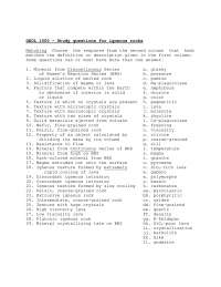 Study questions for Igneous Rocks | GEOL 1500 - Docsity