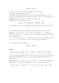 Multivariable Calculus - Exam 3 with Solutions | MATH 251 - Docsity