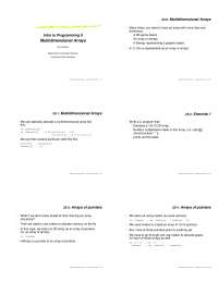 Multidimensional Arrays - Introduction to Programming II | CS 112 - Docsity