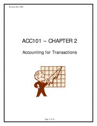 Accounting for Transactions - Lecture Notes | ACC 101 - Docsity