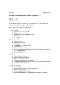 Midterm Exam 1 Study Sheet - Discrete Structures | MTH 220