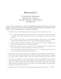 Homework 5 Problems - Discrete Mathematics | CS 220 - Docsity