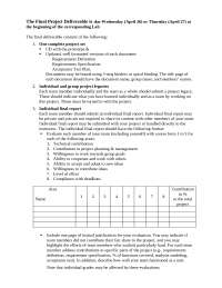 The Final Project Deliverables - Introduction to Software Engineering ...