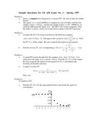 Exam 2 Sample Questions - Digital Signal Processing with Applications ...