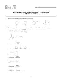 Quiz 7 for Basic Organic Chemistry II | CHEM 20482 - Docsity