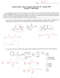 Final Exam with Solutions Key - Basic Organic Chemistry II | CHEM 20482 ...
