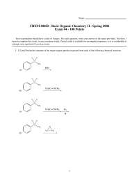 Practice Examination 4 - Basic Organic Chemistry II | CHEM 20482 - Docsity