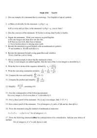 Discrete Mathematics - Test 1 Unsolved Questions | MATH 2345