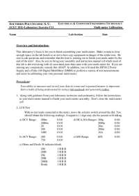 Calibration Lab Exercise #11 for Electrical & Computer Engineering