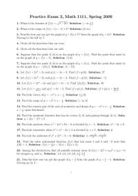 Practice Exam 3 Solution - College Algebra | MATH 1111