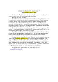 Student Statistics Study Design: Sampling and Data Collection Proposal - Prof. Patrick S. 