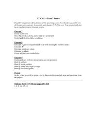 STA Exam 3 Review: Scatterplots, Regression, and Outliers