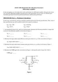 Differential Amplifier Laboratory Exercise: Predicting and Measuring Performance
