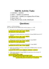 M and Ms Activity Tasks - 6 Problems with Solution | STA 2023