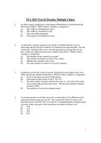 33 Practice Questions Exam 1 - Statistical Methods | STA 2023