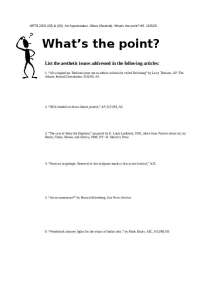 What’s the Point – Oliver - Art Appreciation | ARTS 2001