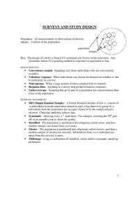 Experimental Design and Sampling Techniques in Surveys and Observational Studies - Prof. P