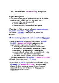 Project Description for Software Engineering I | SWE 6623