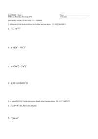 MATH 1131 Quiz 6: Finding Derivatives of Functions