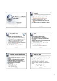 A Historical Overview of the Internet and World Wide Web - Prof. Ric L. Calhoun