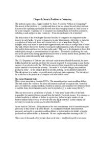 Security Problems in Computing - Information Systems Assurance | CPSC 6126