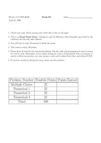 Physics 1111 Exam III: April 2008