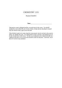 Practice Exam II - Survey of Chemistry I | CHEM 1151