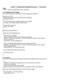 Conditionally Modifying Pixels - Lab 20 | CPSC 1105