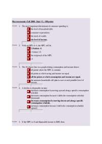 Macroeconomics Quiz Fall 2008: Questions and Answers - Prof. Prathibha V. Joshi