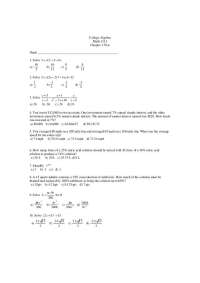 20 Questions for Test 1 - College Algebra | MATH 1111