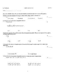 Dr. Zabdawi's Math Pre-Test: Multiple Choice Questions