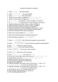 35 Problems on Pre-Calculus - Review Sheet | MATH 1113