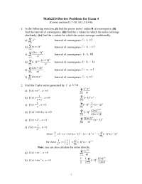 Review Problem Exam 4 - Calculus II | MATH 2254 - Docsity