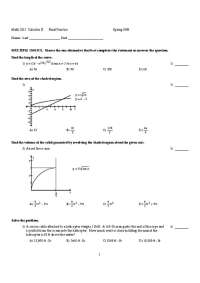 Calculus II Final Practice Problems - Spring 2008