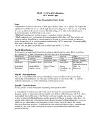 Final Exam Study Guide - World Civilizations | HIST 1111 - Docsity