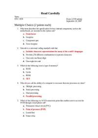 Exam 2 with Answers - Introduction to Computer Concepts and Applications | ITEC 1050