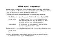 Boolean Algebra and Digital Logic: Development, Basic Operators, and Truth Tables - Prof. 