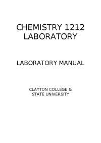 Principles of Chemistry II - Laboratory Manual | CHEM 1212