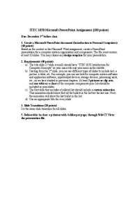 Assignment Questions - Introduction Computer Concepts and Applications | ITEC 1050
