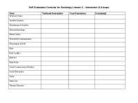 Sociology Lesson 4: Interaction & Groups - Self Evaluation Exercises - Prof. David L. Stri