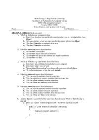 Test 2 Questions - Computer Science II | CSCI 1302
