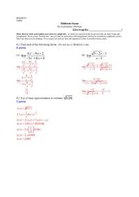 Midterm Exam with Solutions | Calculus I | MA 140