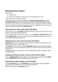 Business Errors - Building Business Objects - Lecture Notes | ITEC 4770