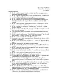 Chemistry 4202: Enzyme Kinetics and Mechanisms - Chapter 6 Objectives