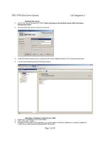 SQL Server Lab Assignment: Creating and Managing Databases and Tables
