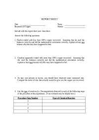 Report Sheet | Survey of Chemistry Lab I | CHEM 1151L