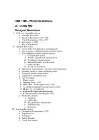 World Civilization: The Age of Revolutions - Study Guide | HIST 1112