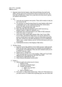 Midterm Review Sheet - Client / Server Systems | ITEC 4770
