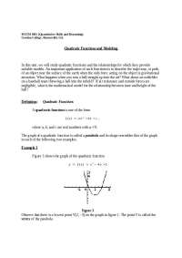 Quadratic Functions & Modeling: Describing Trajectories - Prof. Thomas Gaines