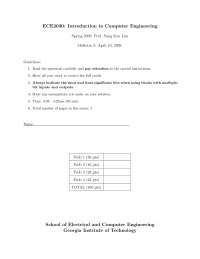 Midterm Exam 3 - Introduction to Computer Engineering | ECE 2030 ...